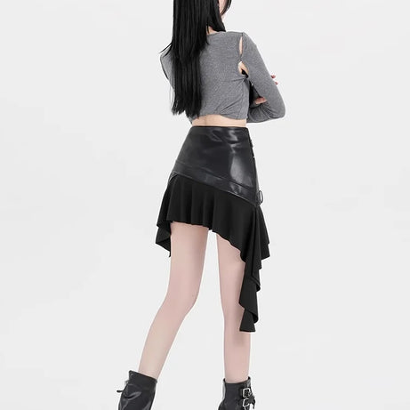 Dark Siren Y2k Zipper Skirt Shoptery