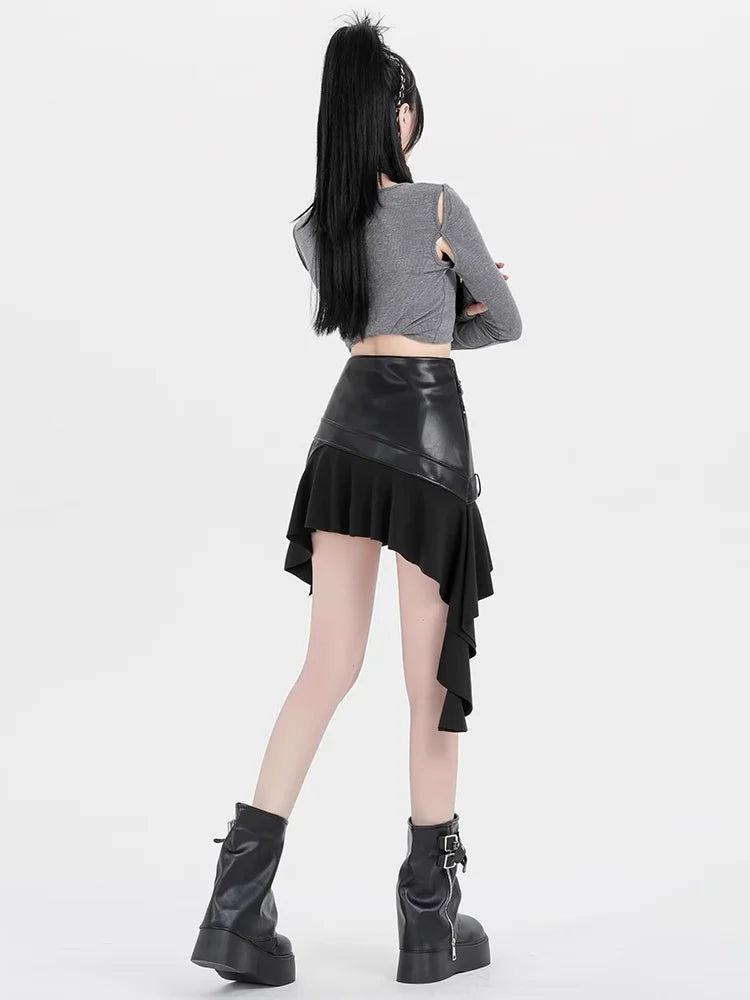Dark Siren Y2k Zipper Skirt Shoptery
