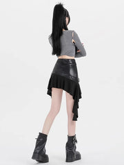 Dark Siren Y2k Zipper Skirt Shoptery