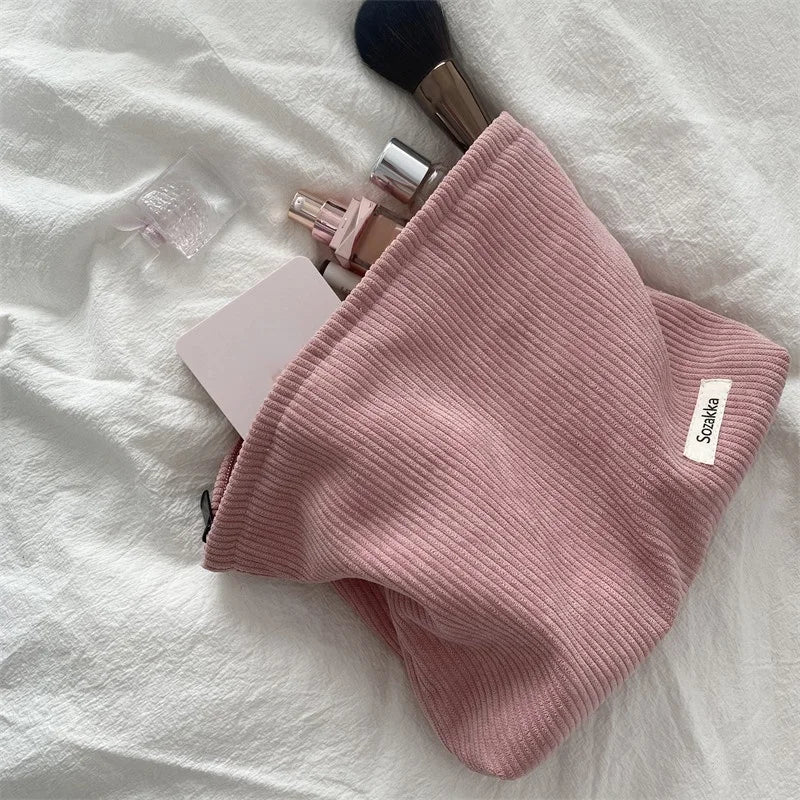 Cozy Ribbed Zipper Aesthetic Bag Shoptery
