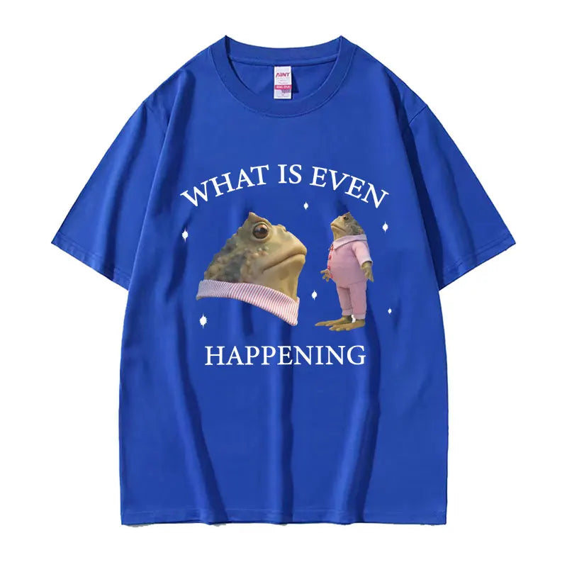 Surreal Frog Meme Aesthetic T-Shirt Blue Shoptery