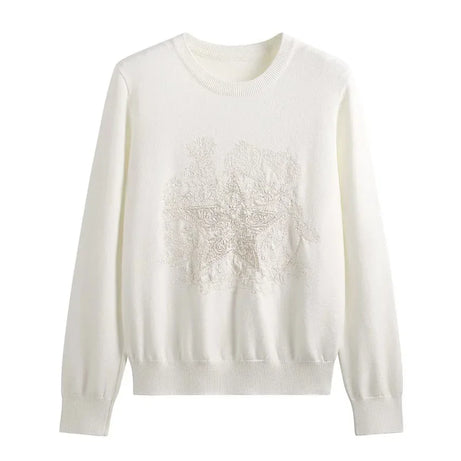 Alt Celestial Crest Knit Sweater WHITE One Size Shoptery