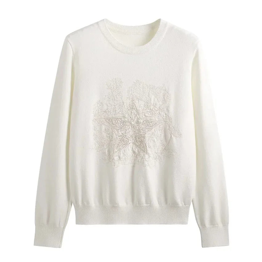 Alt Celestial Crest Knit Sweater WHITE One Size Shoptery