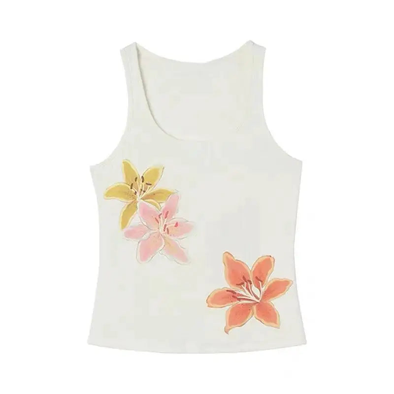 Lily Breeze Coquette Crop Tank Top white Shoptery