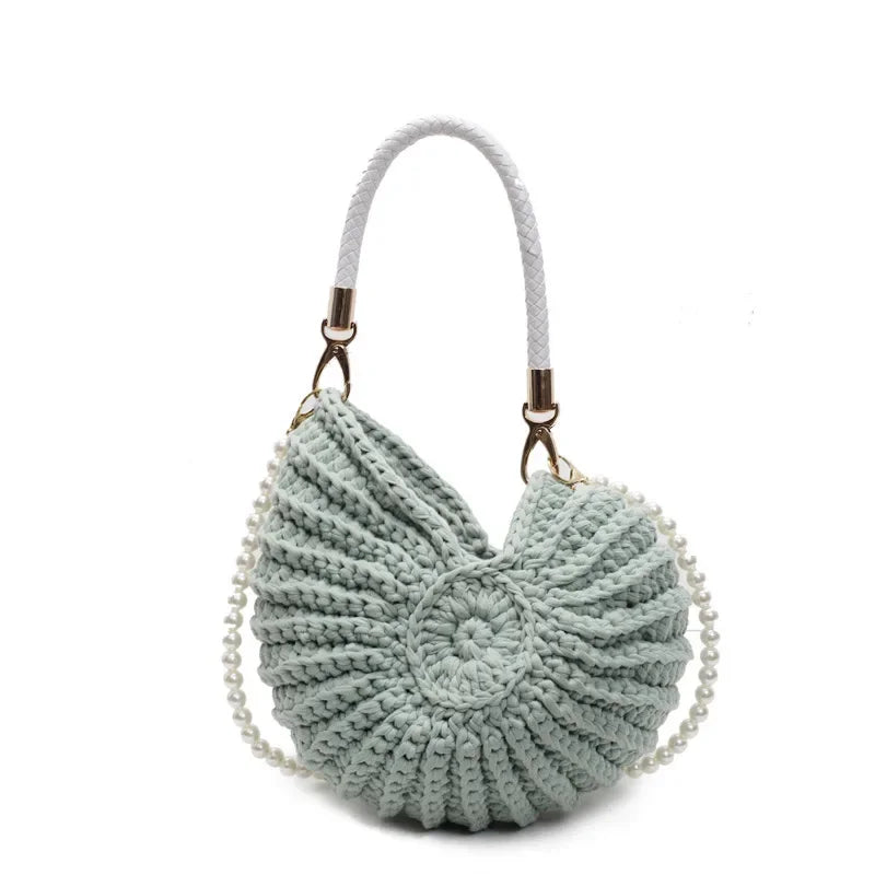 Mermaidcore Sea Spiral Knit Bag A-Blue Shoptery