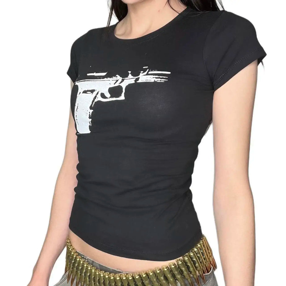Armed Aesthetic Fitted T-Shirt Shoptery