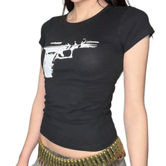 Armed Aesthetic Fitted T-Shirt Shoptery