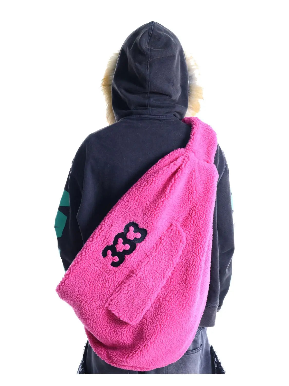 Fuzzy Dreamcore Edgy Slouch Bag Pink Shoptery