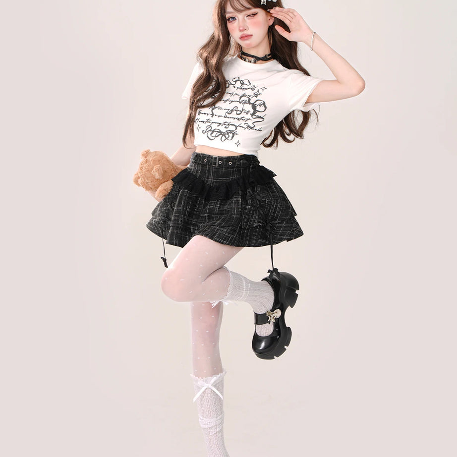 Dollhouse Plaid Layered Kawaii Skirt Shoptery