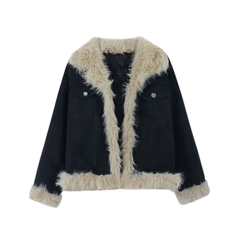 Frost Edgy Cropped Y2k Jacket Black Shoptery