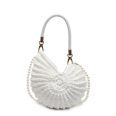 Mermaidcore Sea Spiral Knit Bag A-White Shoptery