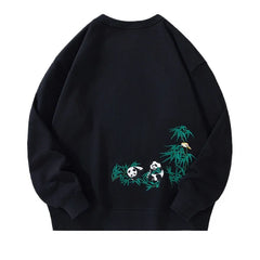 Panda Grove Cozy Edgy Sweatshirt Black two thin Shoptery