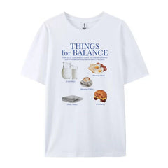 Cute Breakfast Routine Oversized Aesthetic T-Shirt WHITE Shoptery