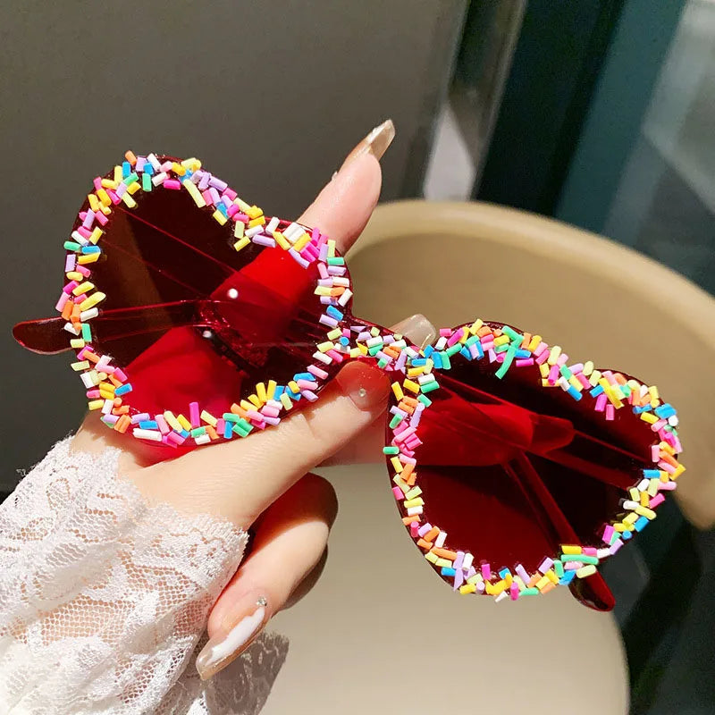 Cute Candy Pop Heart Sunglasses Red As The Picture Shoptery