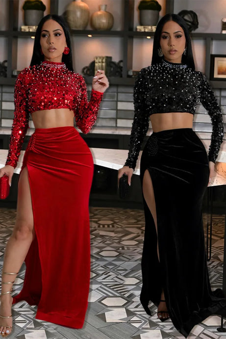 New Sequin Velvet Dress & Skirt Sets