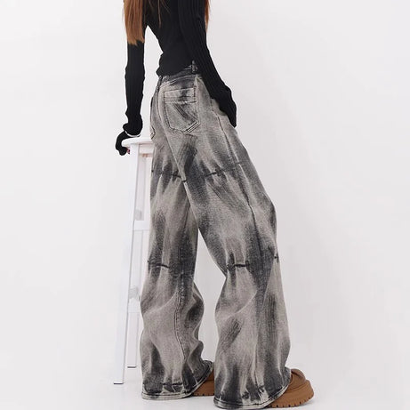 Smoke Fade Wide Edgy Jeans Shoptery
