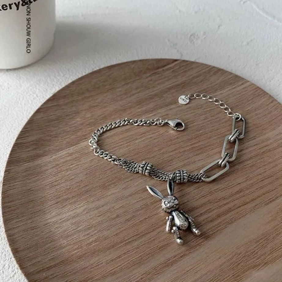 Edgy Robot Rabbit Charm Bracelet Shoptery