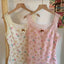 Fairy Kei Sweets Print Lace Camisole Top with Butterfly Accessories Apricot Shoptery