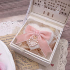 Jirai Kei Fluffy Heart Velvet Bow Pearl Charm Hair Clip Shoptery