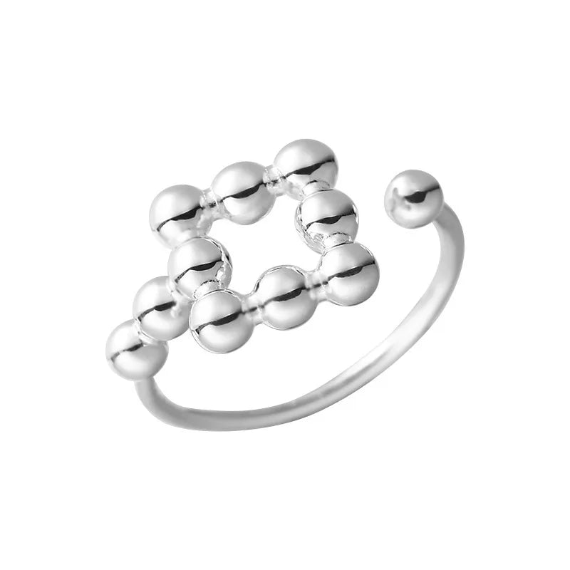 Orb Cluster Aesthetic Ring Silver Shoptery
