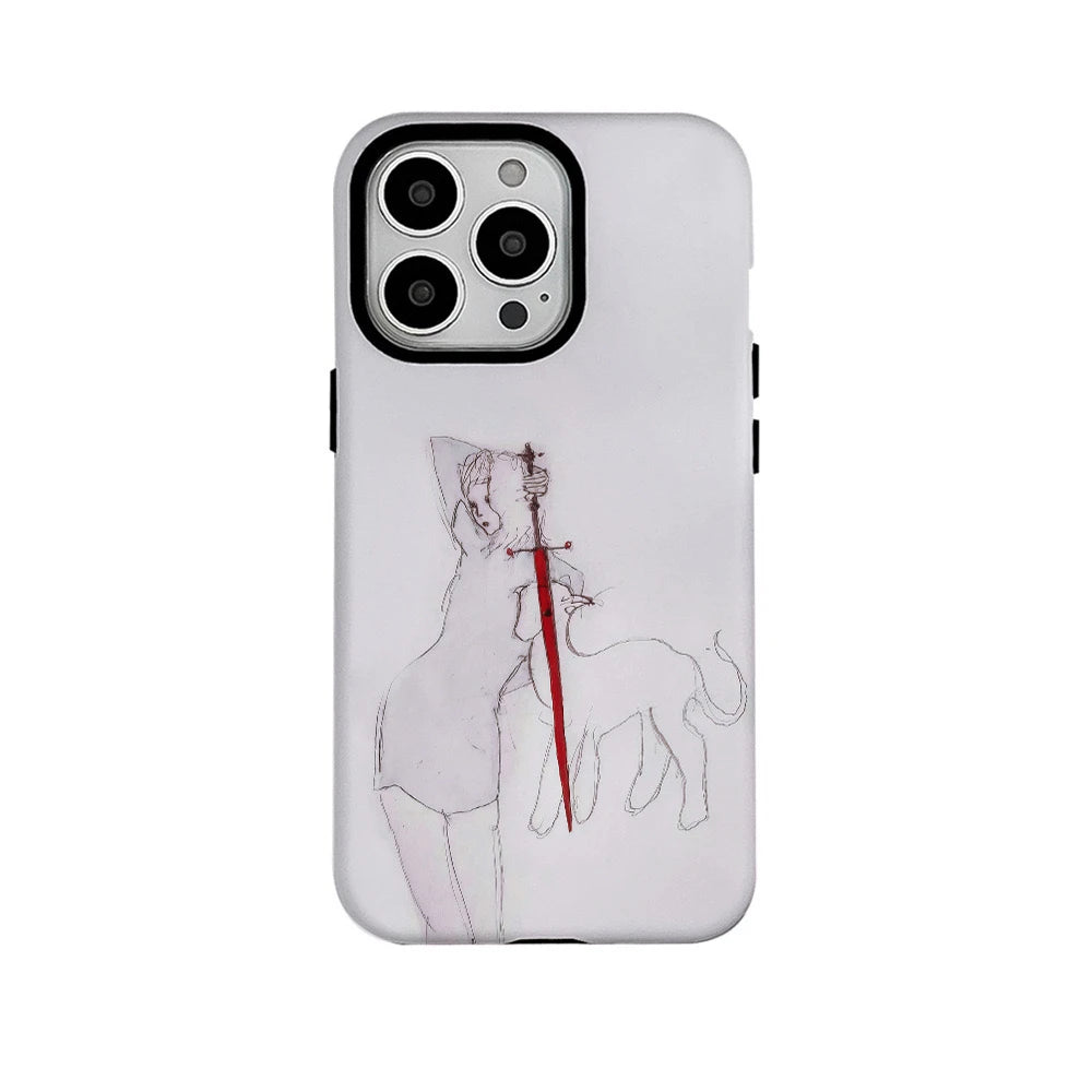 Girl and Beast with Red Sword iPhone Case 1 Shoptery