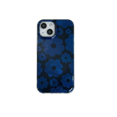 Matte Navy Blue Floral Aesthetic iPhone Case 1 Shoptery