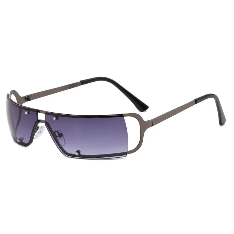 Retro Neo Y2K Chrome Vision Sunglasses PURPLE CN MULTI Shoptery