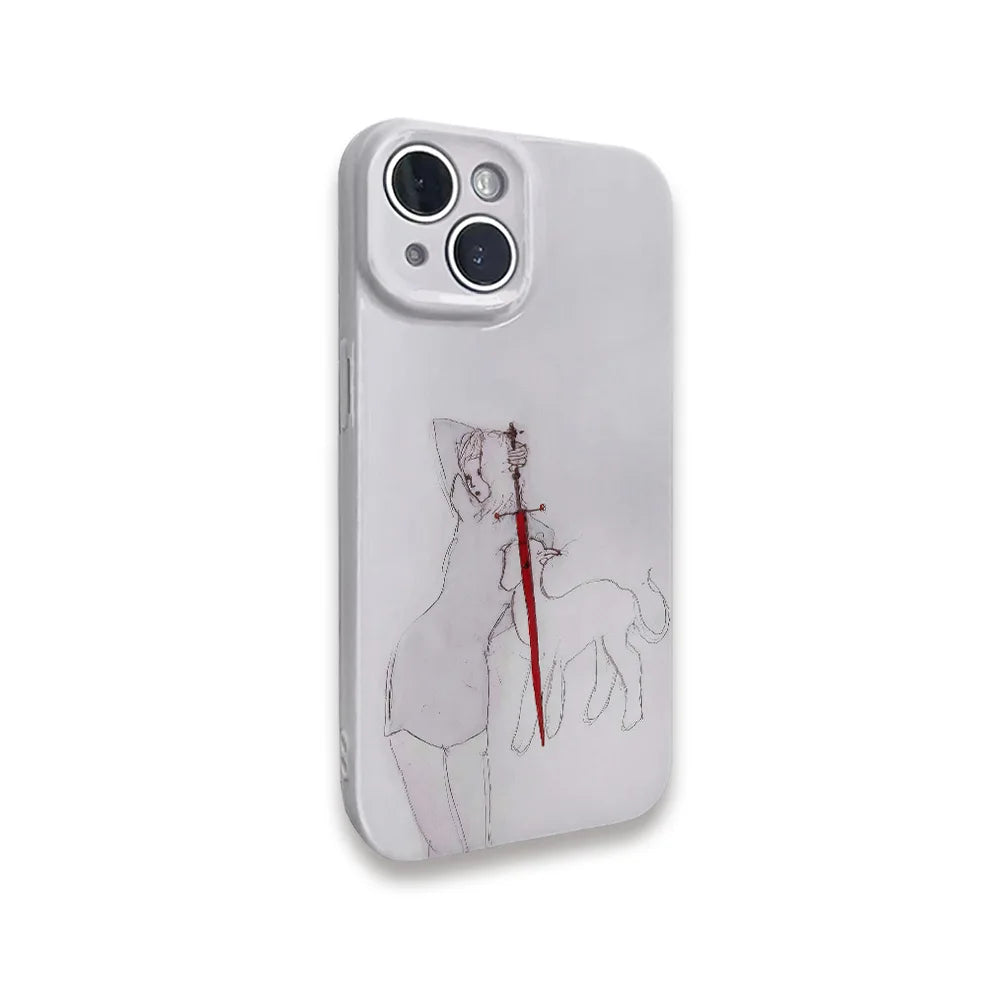 Girl and Beast with Red Sword iPhone Case 2 Shoptery