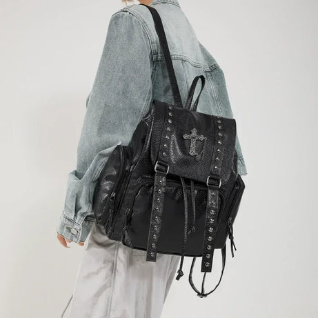 Y2k Goth Cross Backpack Shoptery