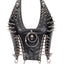 Visual Kei Skull Spike Studded PU Leather Corset Vest with Chains Sliver rivets 7 Shoptery