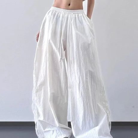 Angel Flow Lace Panel Alt Pants White Shoptery