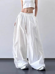 Angel Flow Lace Panel Alt Pants White Shoptery