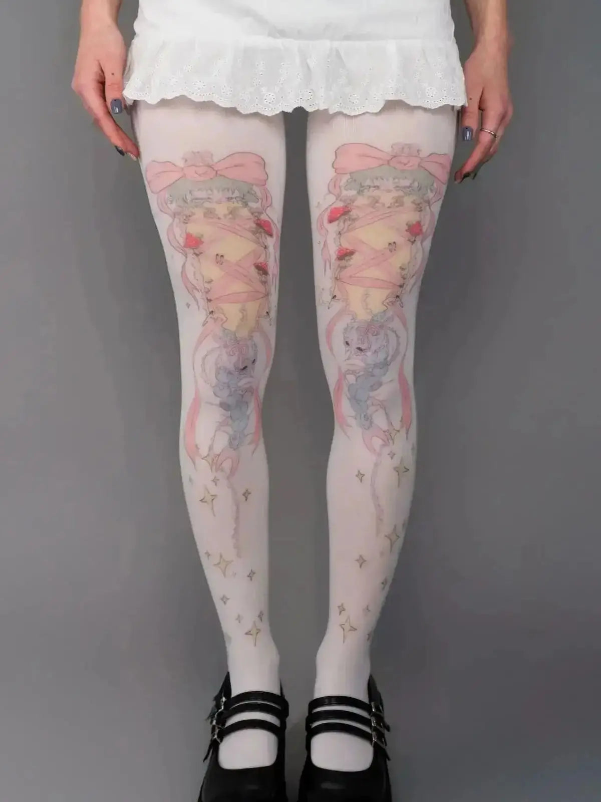 Jirai Kei Strawberry Ribbon Platform Mary Jane Ankle Strap Shoes Secondary image