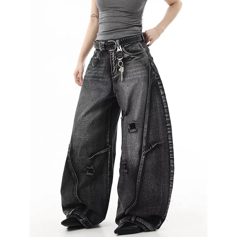 Y2K Black Graffiti Jeans Shoptery