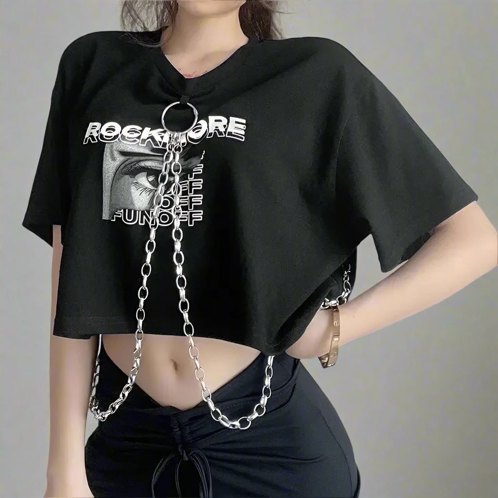 Link Statement Alt Crop Top Shoptery