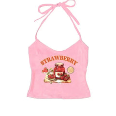 Aesthetic Sweet Strawberry Jam Top pink 1 Shoptery