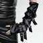 Visual Kei Black PU Leather Multi-Buckle Strap Arm Gauntlets black One Size Shoptery