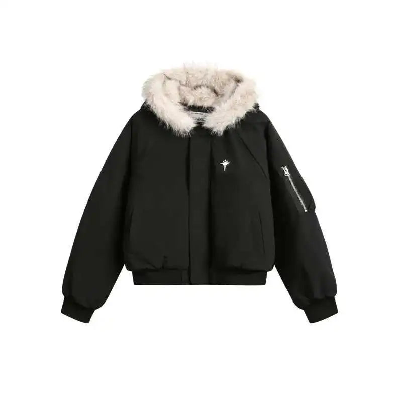 Starlit Frost Zip-Up Jacket black Shoptery