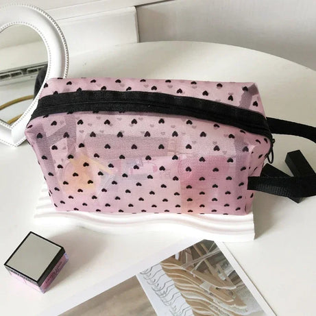 Sheer Hearted Aesthetic Cosmetic Bags Pink-NO.5 Shoptery