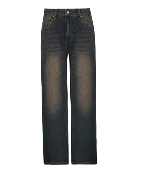 Washed Denim Wide-Leg Jeans