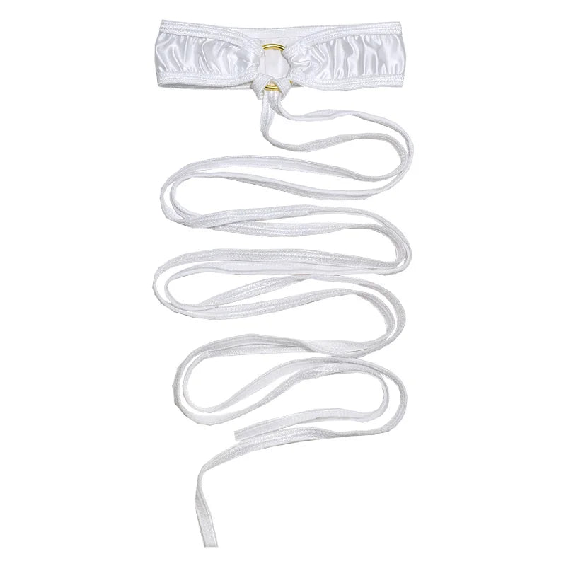 Silver Orbit Strappy Edgy Leg Ring 1pcs white Shoptery