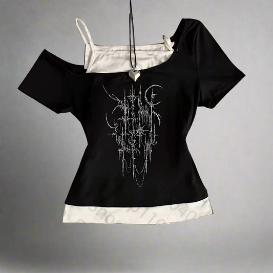 Top – Lunar Altar for Everyday Wear black Shoptery