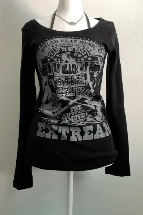 Grunge Festival Long Sleeve Top