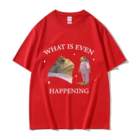 Surreal Frog Meme Aesthetic T-Shirt Red Shoptery