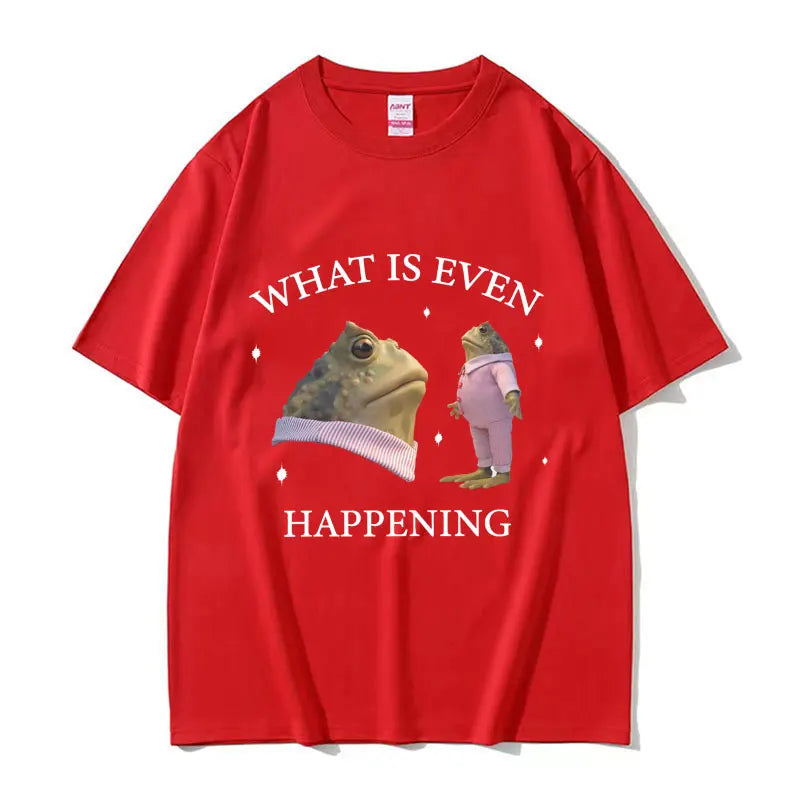 Surreal Frog Meme Aesthetic T-Shirt Red Shoptery