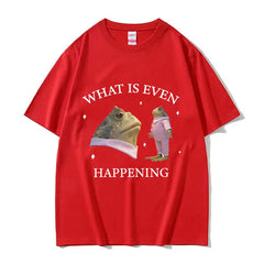 Surreal Frog Meme Aesthetic T-Shirt Red Shoptery