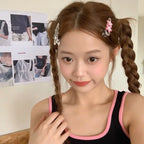 Decora Triple Star Hair Clip Barrette Set Pink Silver Shoptery