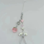 Fairy Kei White Lace Heart & Flower Bead Phone Strap Charm A Shoptery