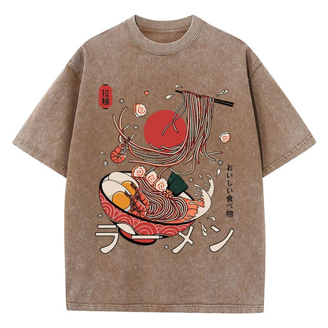 Tokyo Noodles Kawaii T-Shirt Brown Shoptery