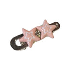Decora Triple Star Hair Clip Barrette Set Pink Silver 1Pc-Pink Shoptery